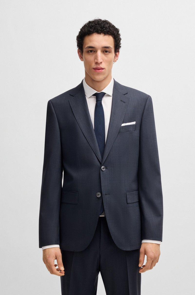 Hugo Boss Traje Regular Fit En Mezcla De Lana Virgen A Cuadros