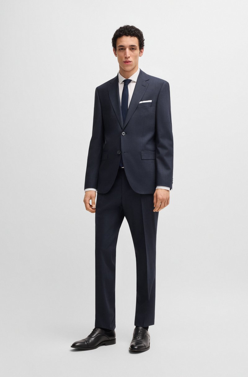 Hugo Boss Traje regular fit en mezcla de lana virgen a cuadros
