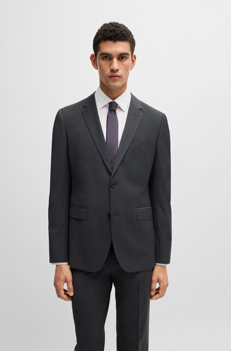 Hugo Boss Traje Regular Fit En Mezcla De Lana Virgen Con Elástico
