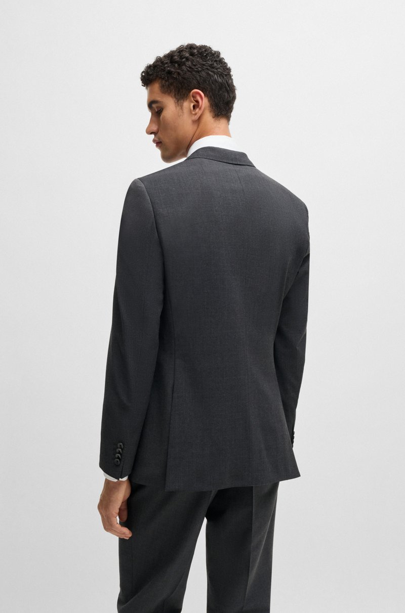 Hugo Boss Traje Regular Fit En Mezcla De Lana Virgen Con Elástico