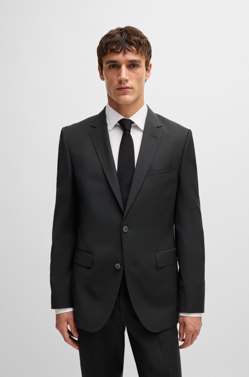 Hugo Boss Traje Regular Fit En Mezcla De Lana Virgen Con Elástico
