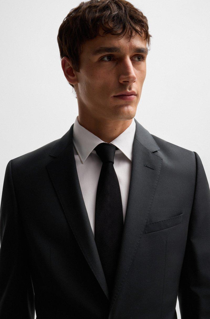 Hugo Boss Traje Regular Fit En Mezcla De Lana Virgen Con Elástico