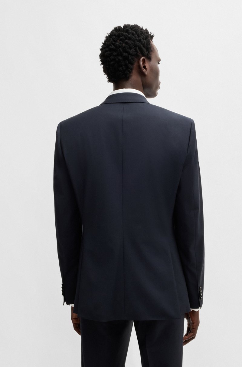 Hugo Boss Traje Regular Fit En Mezcla De Lana Virgen Con Elástico