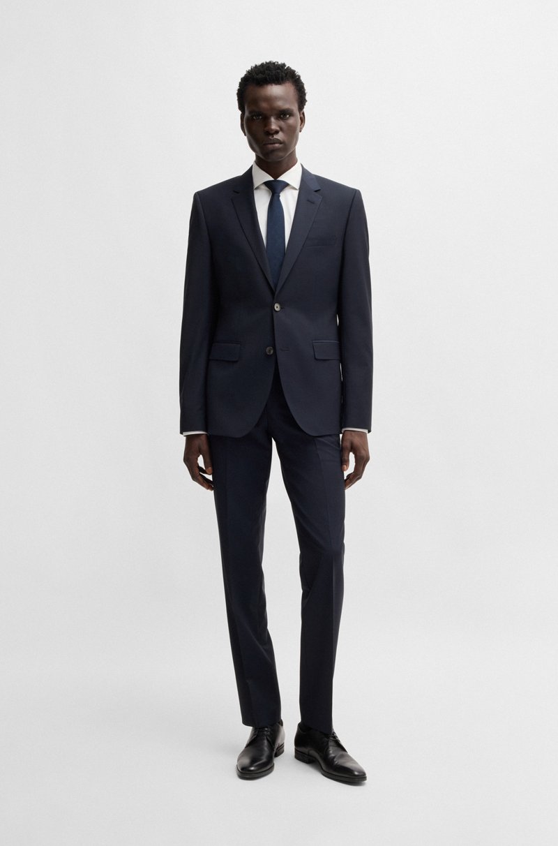 Hugo Boss Traje regular fit en mezcla de lana virgen con elástico