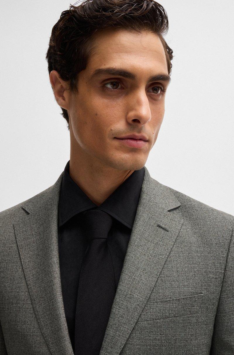 Hugo Boss Traje Slim Fit De Lana Elástica Con Microestampado