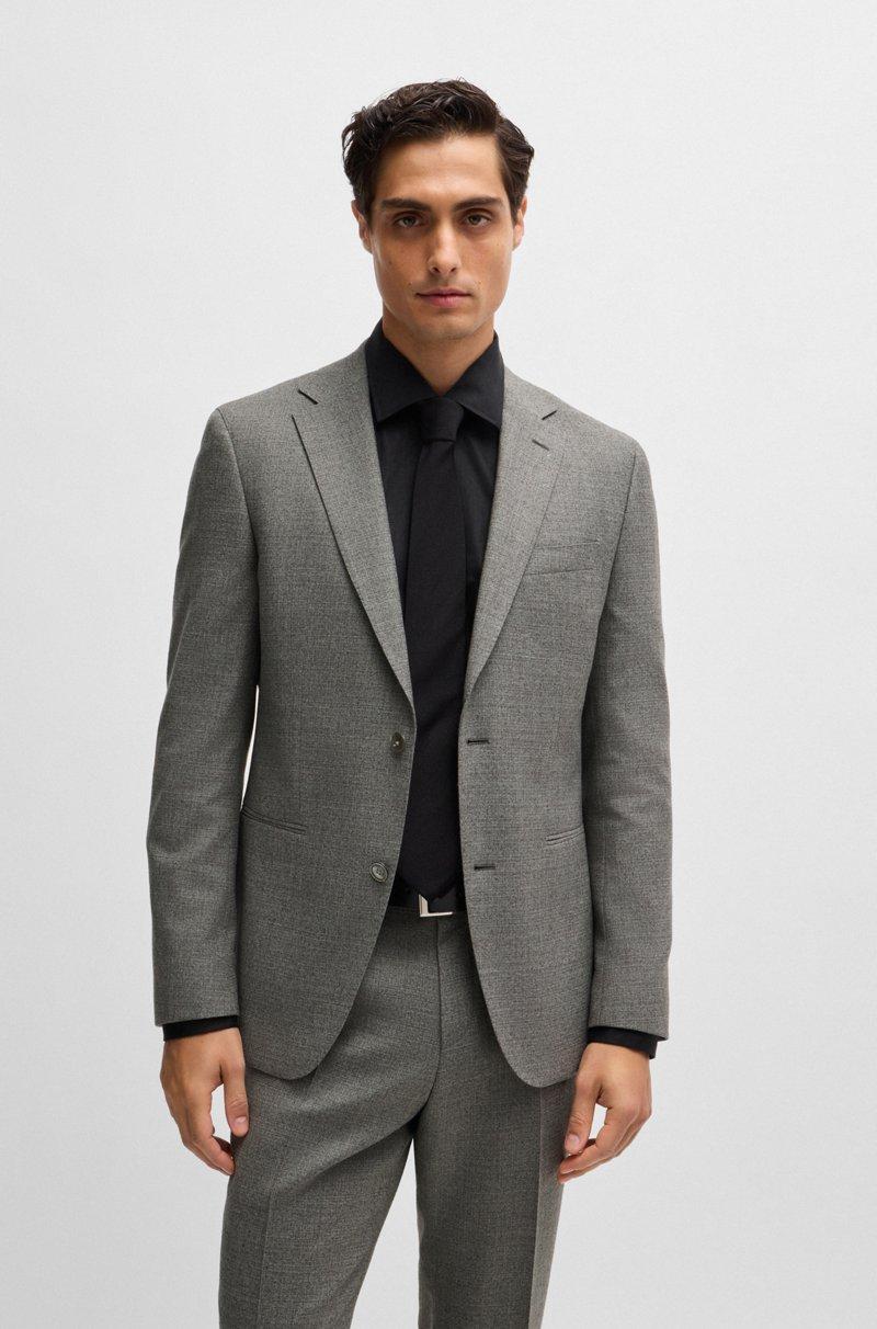 Hugo Boss Traje Slim Fit De Lana Elástica Con Microestampado