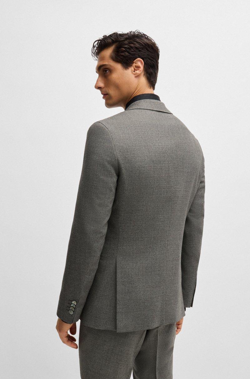 Hugo Boss Traje Slim Fit De Lana Elástica Con Microestampado