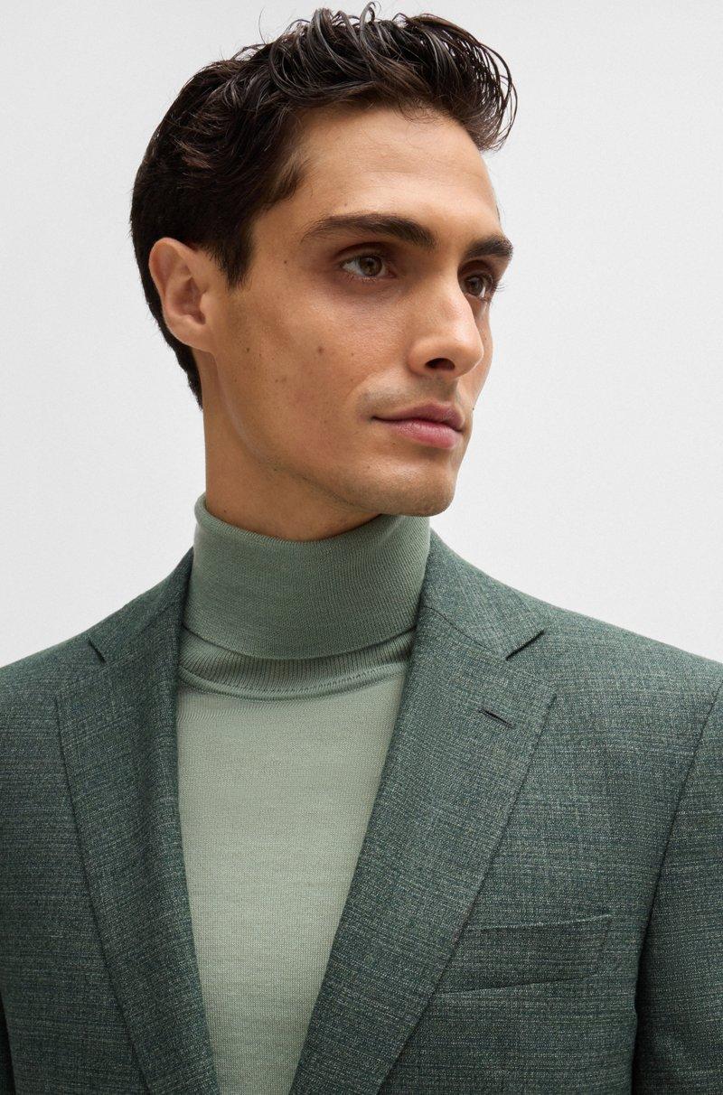 Hugo Boss Traje Slim Fit De Lana Elástica Con Microestampado