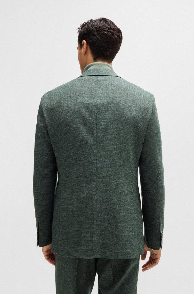 Hugo Boss Traje Slim Fit De Lana Elástica Con Microestampado