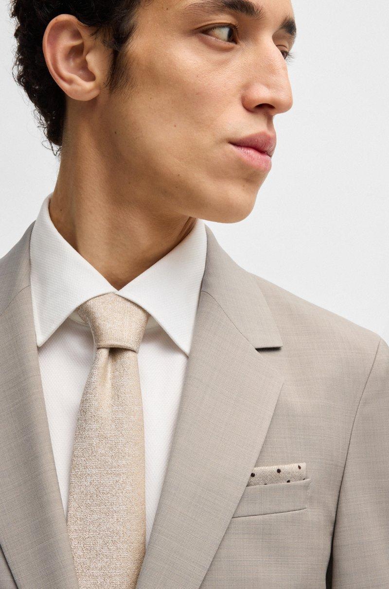 Hugo Boss Traje Slim Fit De Lana Virgen Con Microestampado