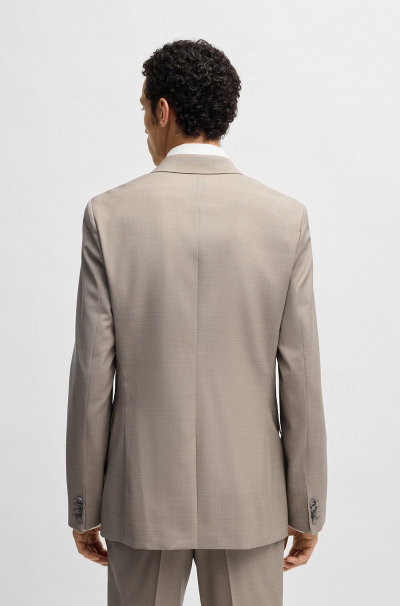 Hugo Boss Traje Slim Fit De Lana Virgen Con Microestampado