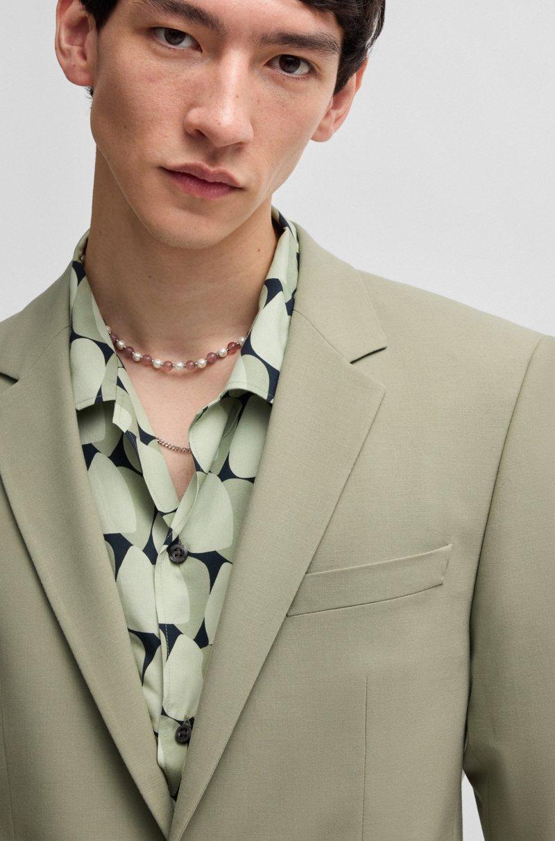 Hugo Boss Traje Slim Fit De Mezcla De Lana Con Elástico De Alto Rendimiento