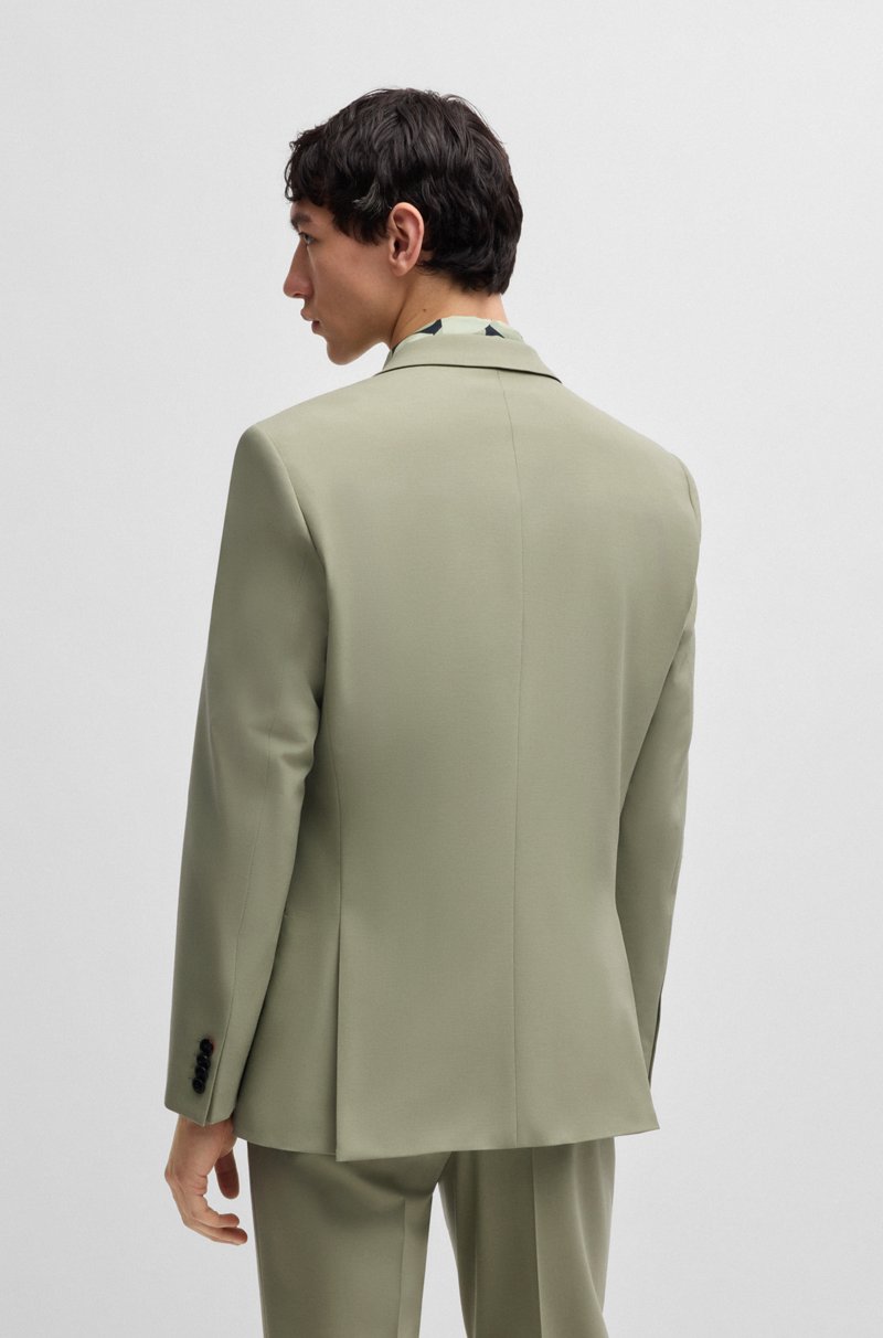 Hugo Boss Traje Slim Fit De Mezcla De Lana Con Elástico De Alto Rendimiento