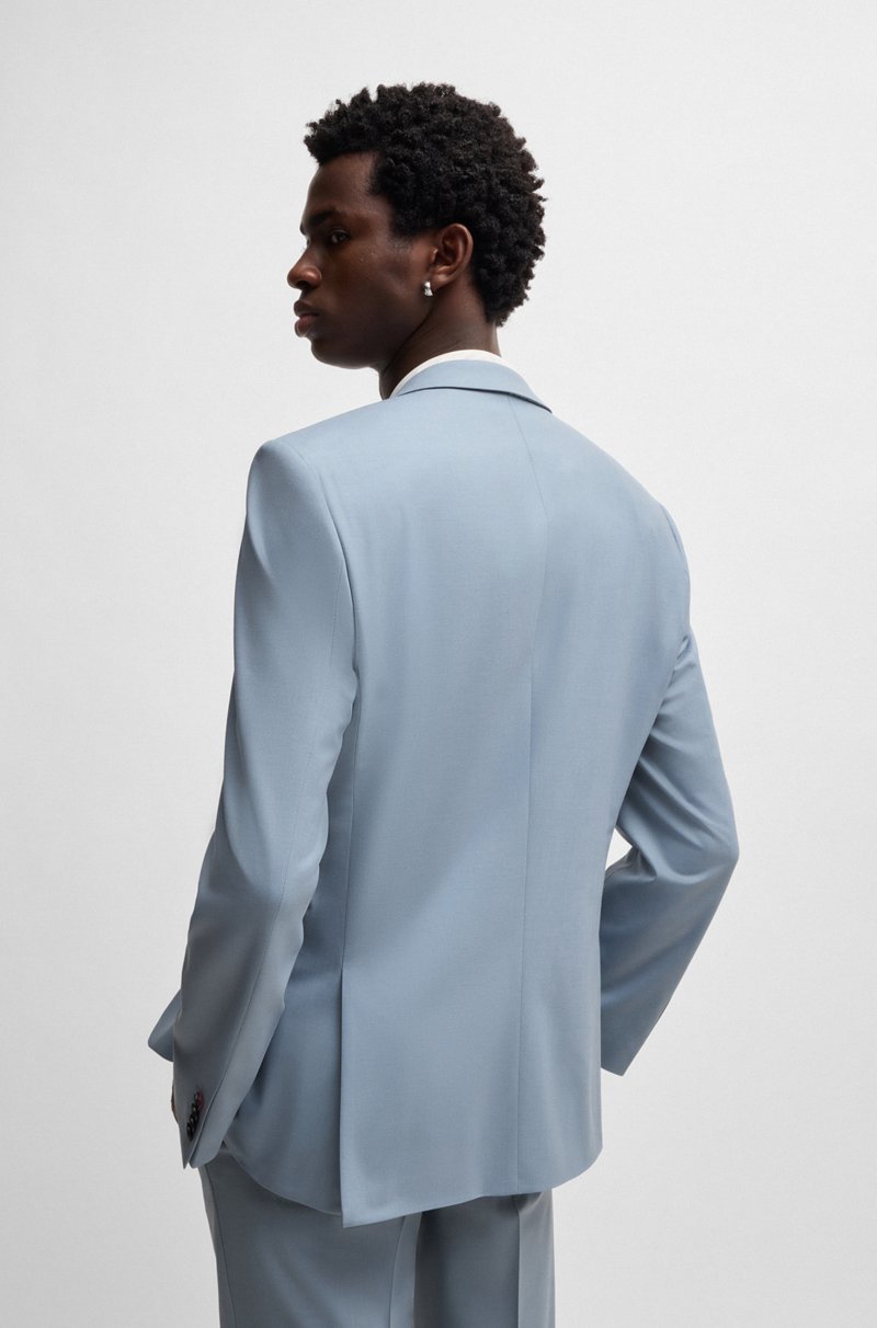Hugo Boss Traje Slim Fit De Mezcla De Lana Con Elástico De Alto Rendimiento