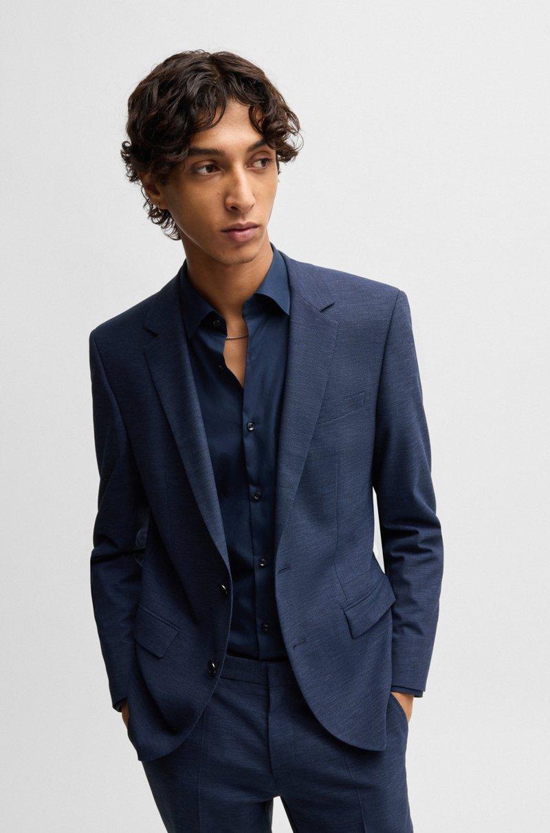 Hugo Boss Traje Slim Fit De Mezcla De Lana Con Elástico De Alto Rendimiento