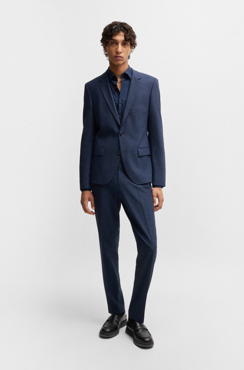 Hugo Boss Traje slim fit de mezcla de lana con elástico de alto rendimiento