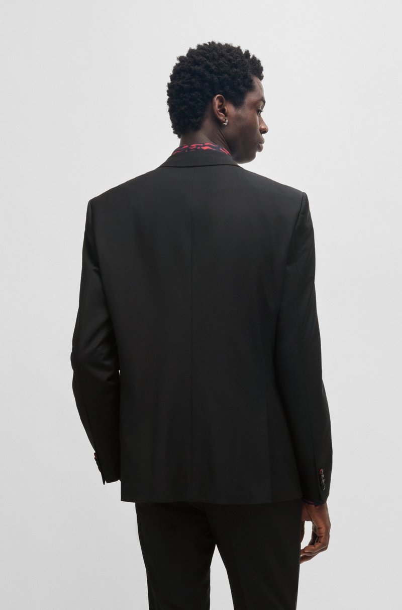 Hugo Boss Traje Slim Fit De Mezcla De Lana Con Elástico Técnico