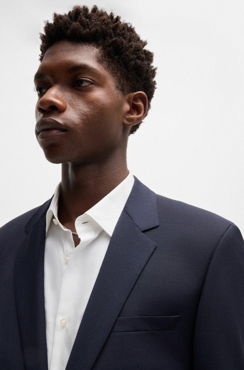 Hugo Boss Traje Slim Fit De Mezcla De Lana Con Elástico Técnico