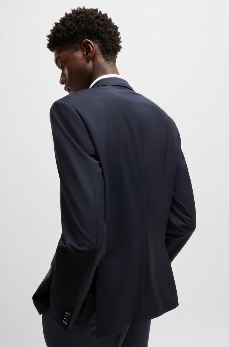 Hugo Boss Traje Slim Fit De Mezcla De Lana Con Elástico Técnico