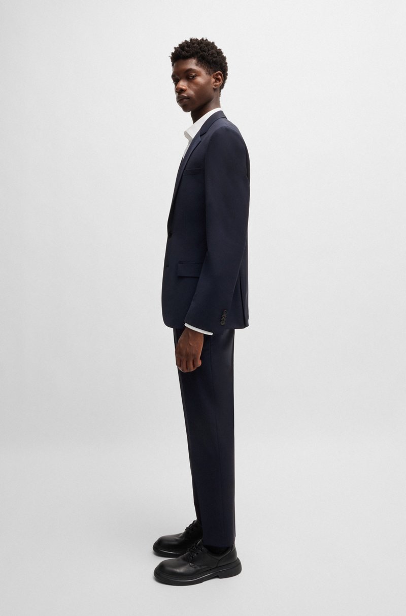 Hugo Boss Traje slim fit de mezcla de lana con elástico técnico
