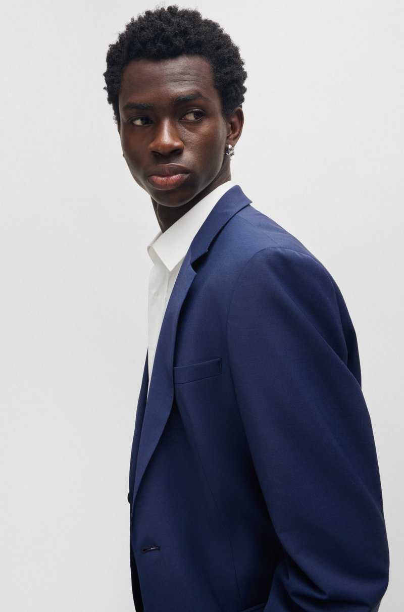Hugo Boss Traje Slim Fit De Mezcla De Lana Con Elástico Técnico