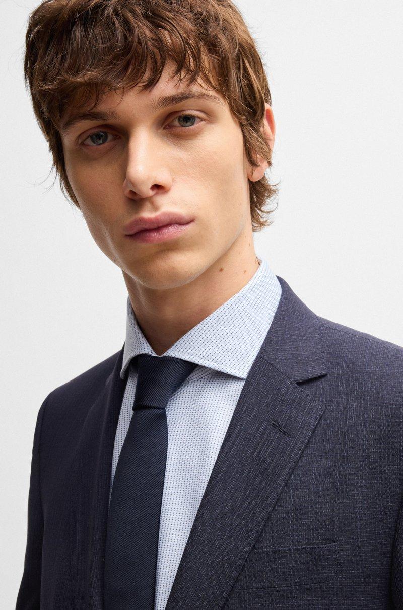 Hugo Boss Traje Slim Fit De Paño Elástico Con Microestampado