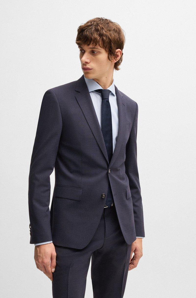 Hugo Boss Traje Slim Fit De Paño Elástico Con Microestampado