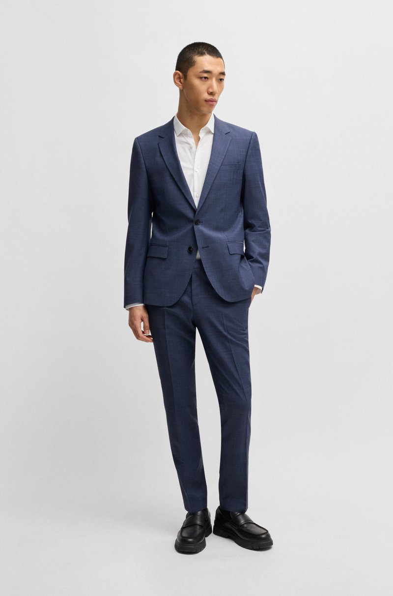 Hugo Boss Traje slim fit de tejido elástico técnico con estructura
