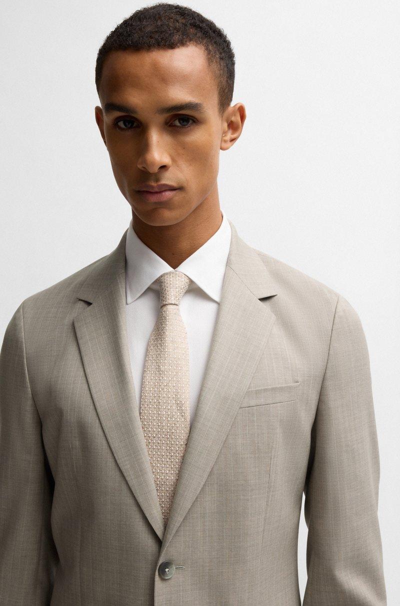 Hugo Boss Traje Slim Fit En Lana Virgen Con Raya Diplomática