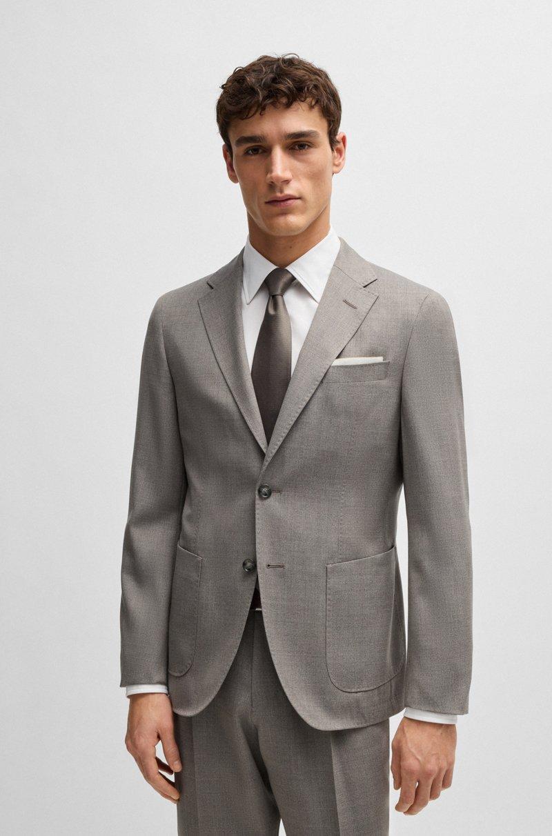 Hugo Boss Traje Slim Fit En Lana Virgen De Alta Torsión