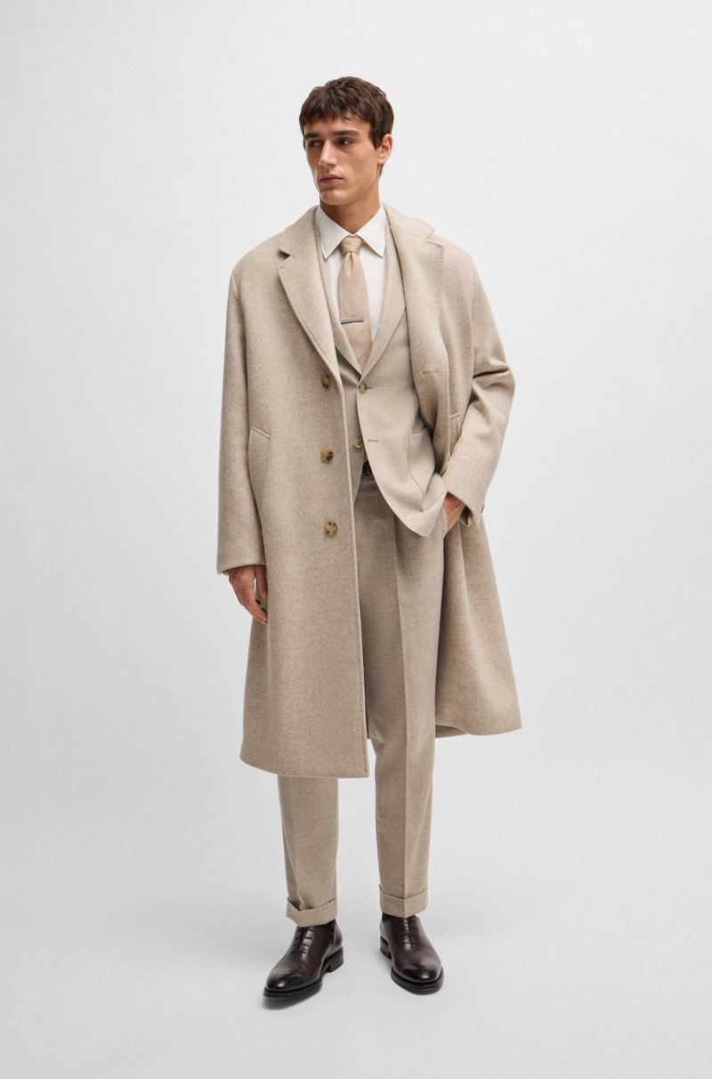 Hugo Boss Traje Slim Fit En Lana Virgen Y Pelo De Bisonte