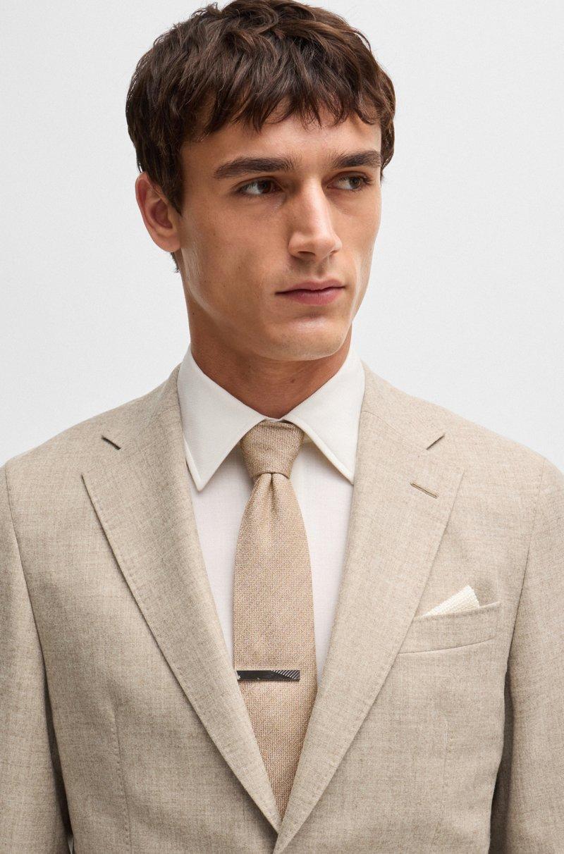 Hugo Boss Traje Slim Fit En Lana Virgen Y Pelo De Bisonte
