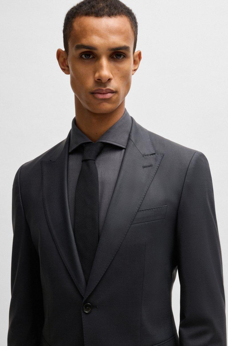 Hugo Boss Traje Slim Fit En Mezcla De Lana Con Microestampado