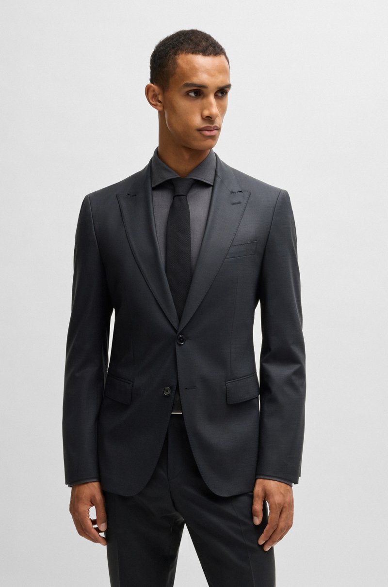 Hugo Boss Traje Slim Fit En Mezcla De Lana Con Microestampado