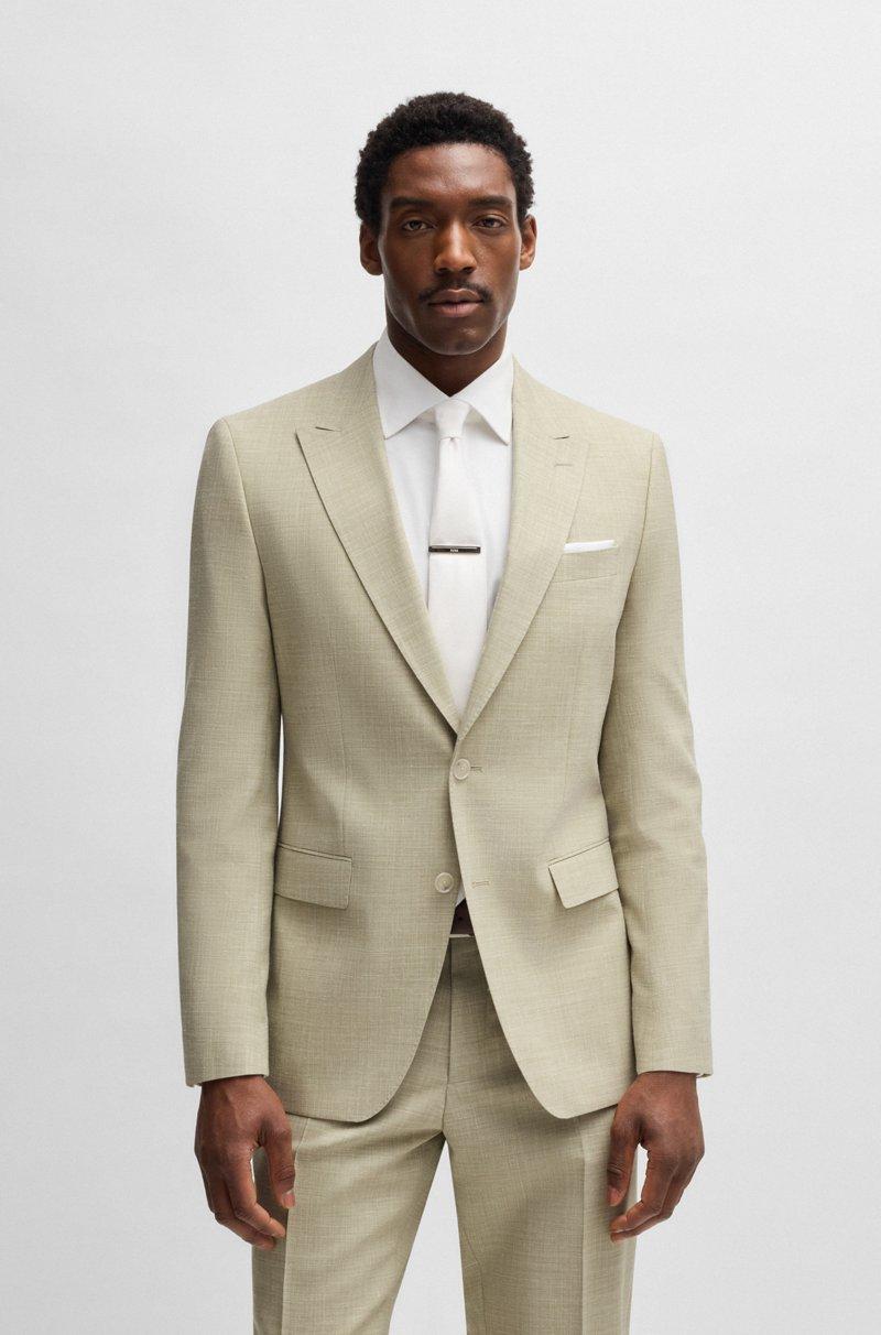 Hugo Boss Traje Slim Fit En Tejido Elástico Con Microestampado