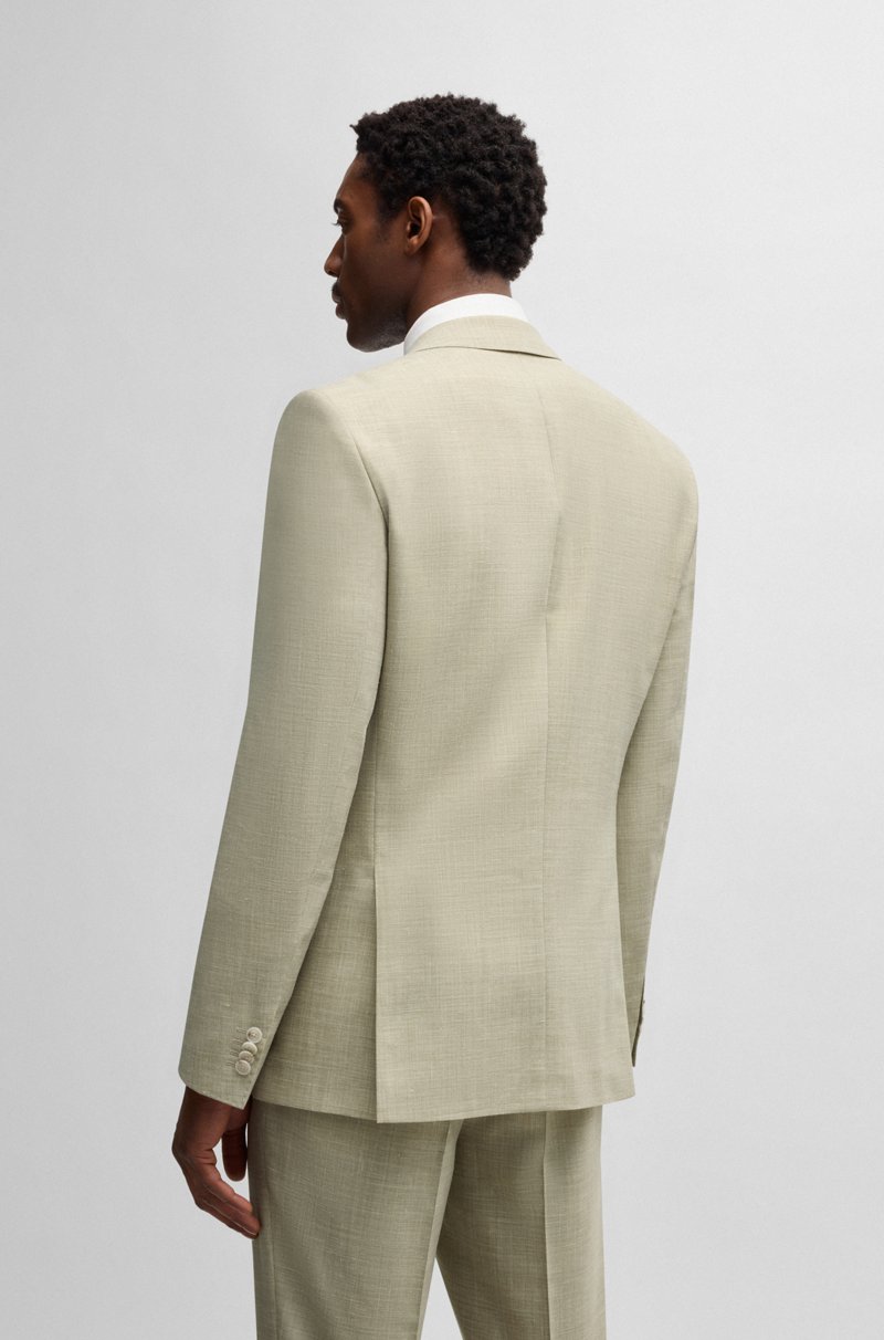 Hugo Boss Traje Slim Fit En Tejido Elástico Con Microestampado