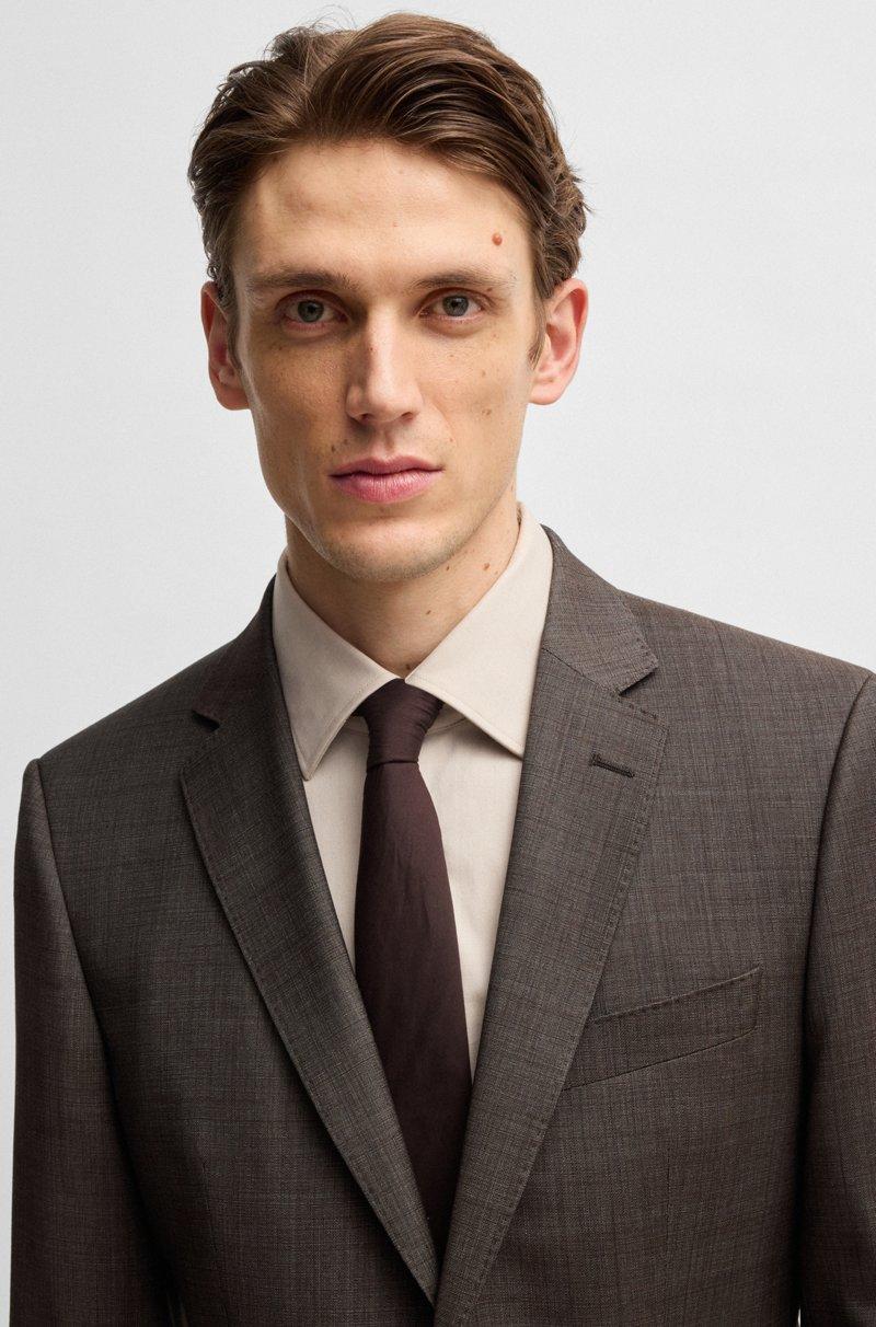 Hugo Boss Traje Slim Fit En Tejido Elástico De Lana Virgen Con Microestampado