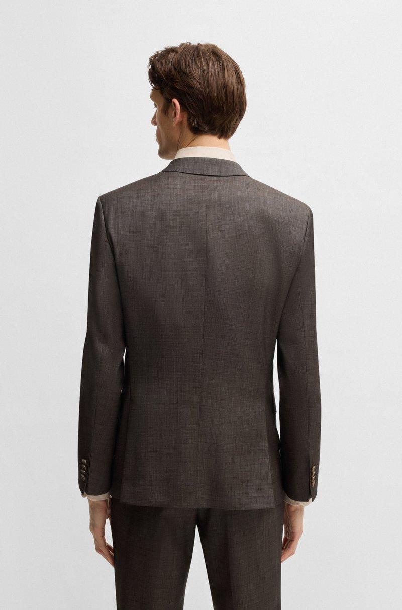 Hugo Boss Traje Slim Fit En Tejido Elástico De Lana Virgen Con Microestampado