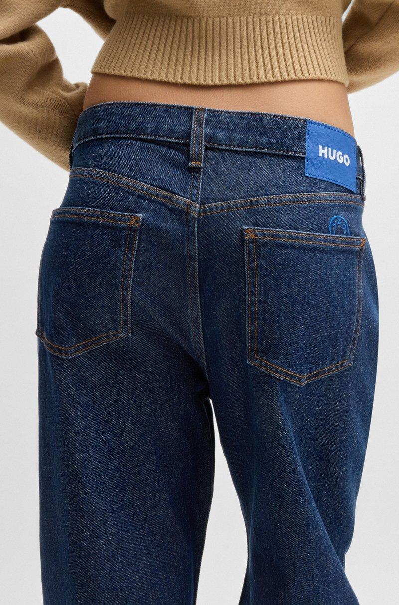 Hugo Boss Vaqueros Azules En Cómodo Denim Elástico Con Acabado Jaspeado
