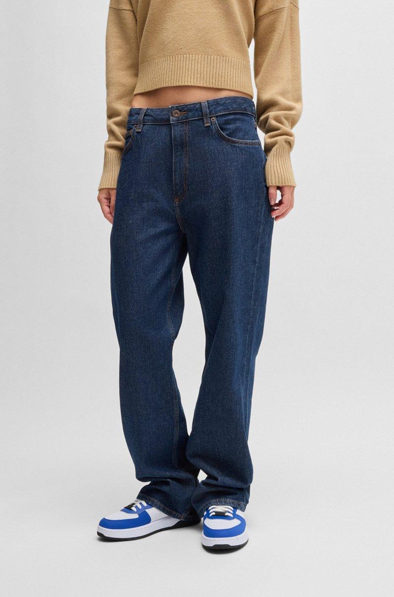 Hugo Boss Vaqueros azules en cómodo denim elástico con acabado jaspeado