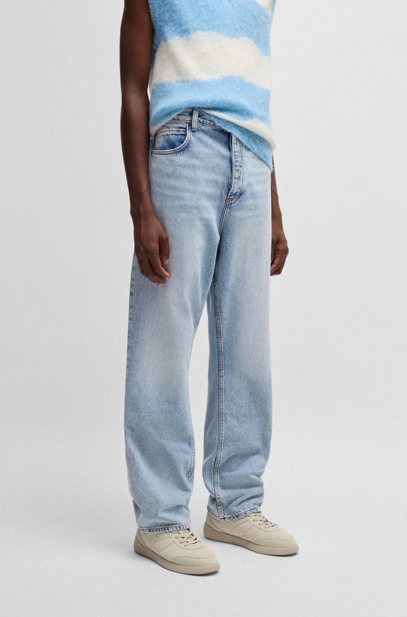 Hugo Boss Vaqueros baggy fit de denim de algodón pesado
