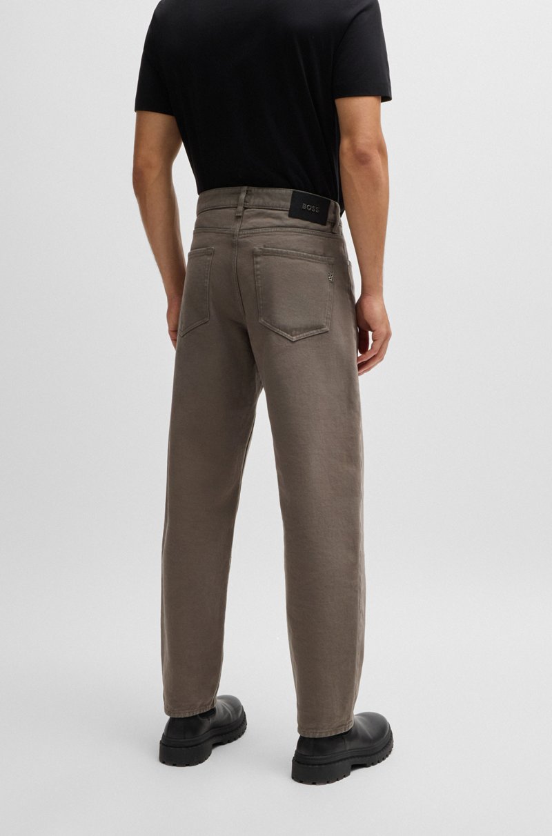 Hugo Boss Vaqueros Baggy Fit En Denim Italiano Beige