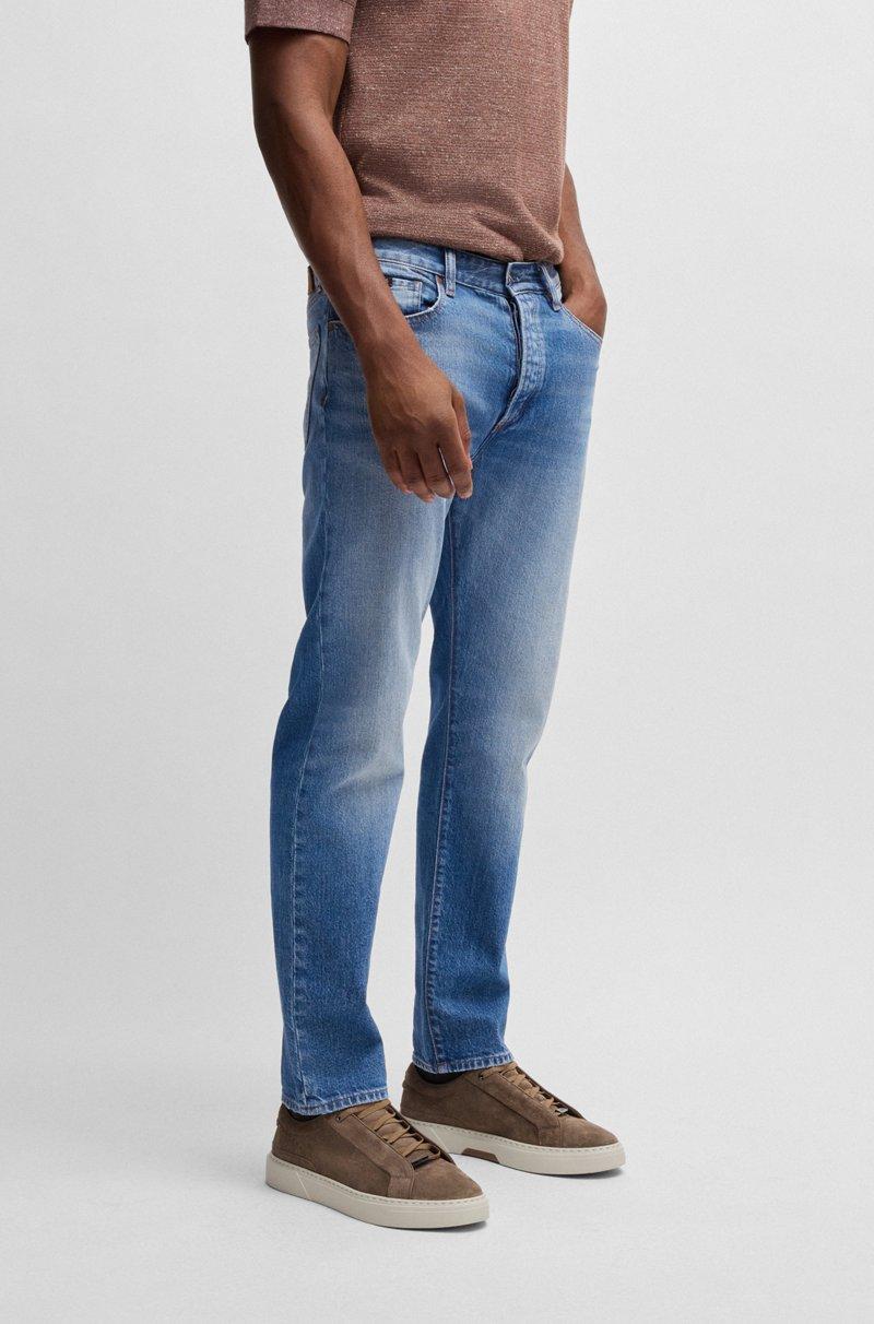 Hugo Boss Vaqueros de corte clásico en cómodo tejido vaquero elástico azul