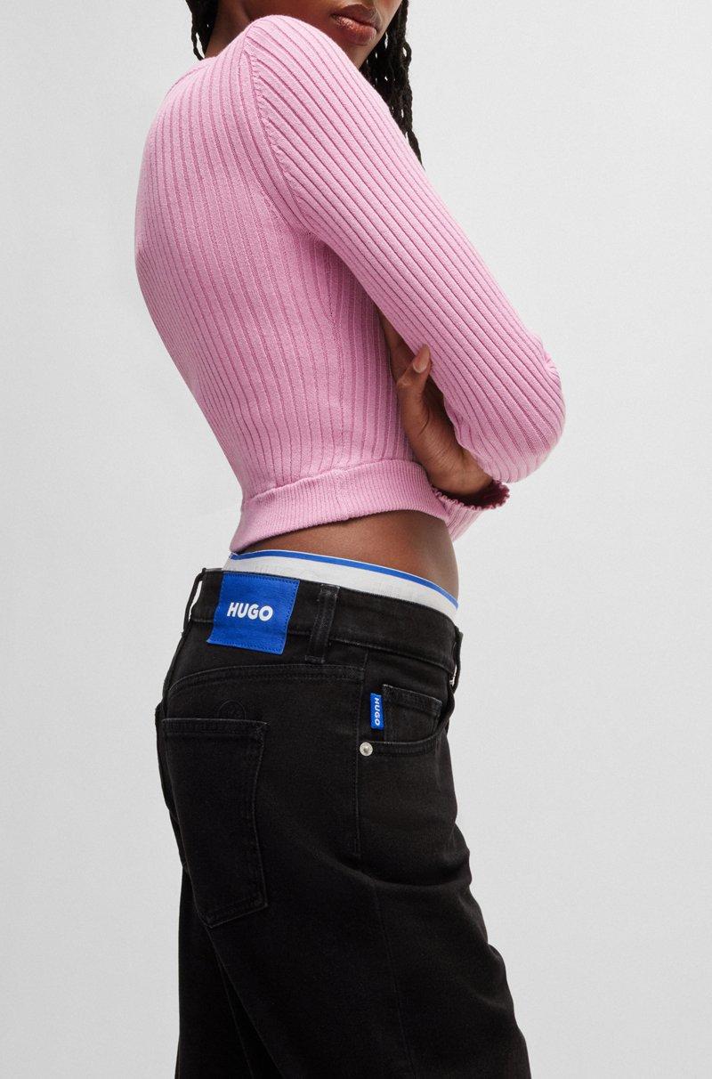 Hugo Boss Vaqueros De Corte Recto En Denim Elástico Negro