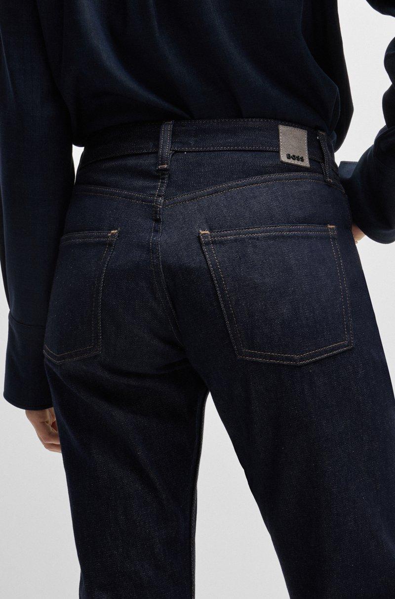 Hugo Boss Vaqueros De Corte Recto Y Gran Comodidad En Tejido Vaquero Elástico Azul Sin Tratar