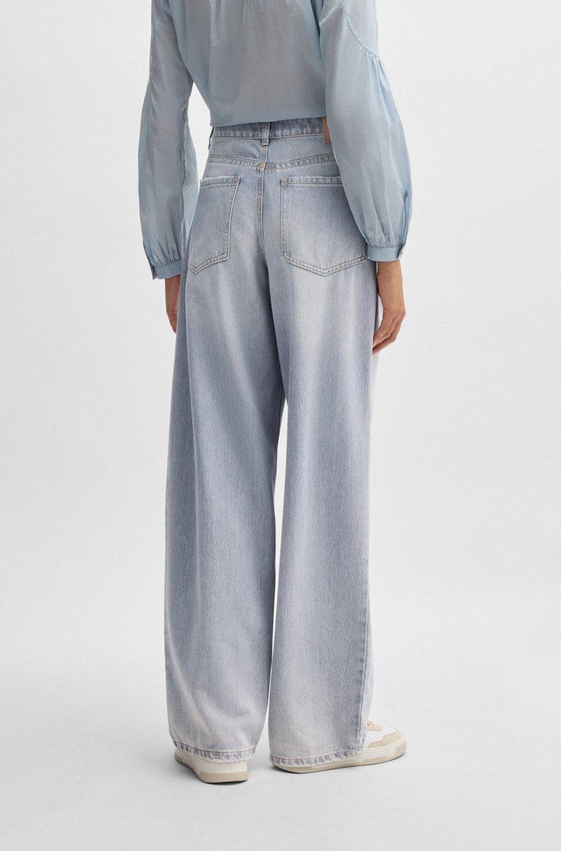 Hugo Boss Vaqueros De Pinzas Con Pernera Ancha En Denim Gris