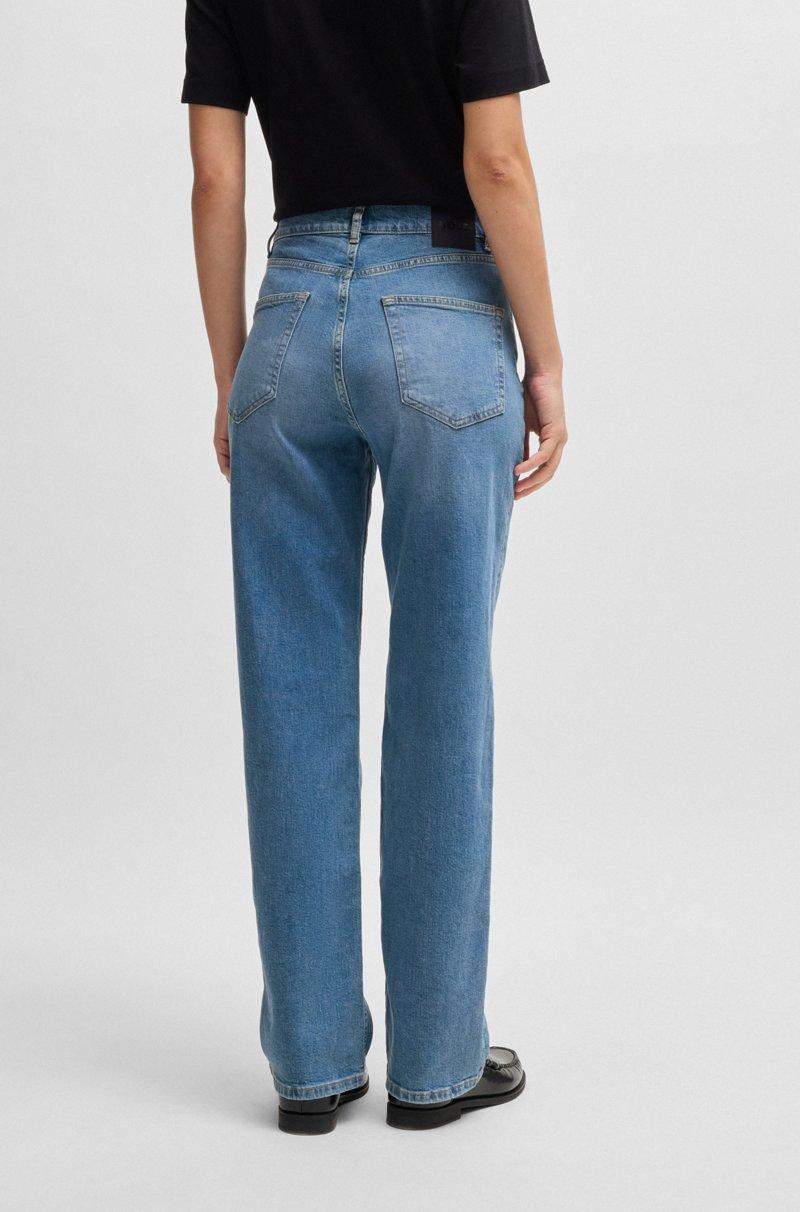 Hugo Boss Vaqueros De Talle Alto En Cómodo Denim Elástico Azul