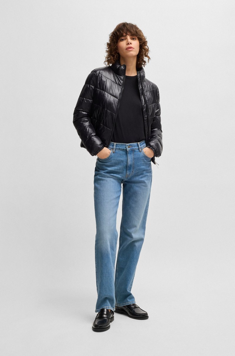 Hugo Boss Vaqueros De Talle Alto En Cómodo Denim Elástico Azul