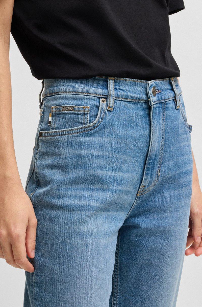 Hugo Boss Vaqueros De Talle Alto En Cómodo Denim Elástico Azul