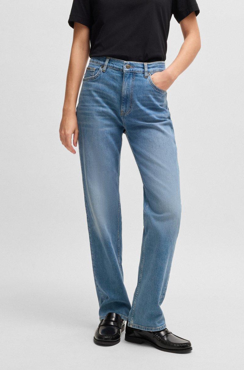 Hugo Boss Vaqueros de talle alto en cómodo denim elástico azul